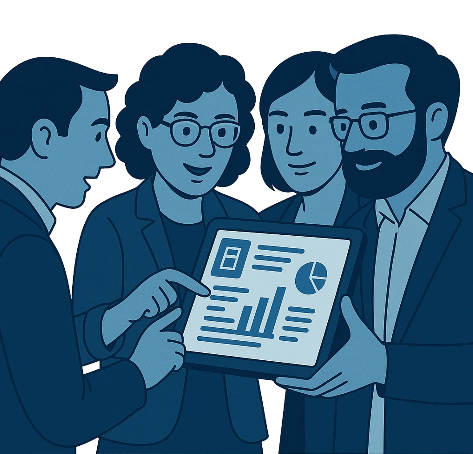 Team reviewing Handbook